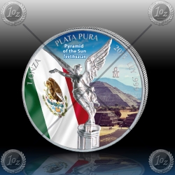 1oz MEHIKA "LIBERTAD - PIRAMIDA SONCA" BARVNI - No1